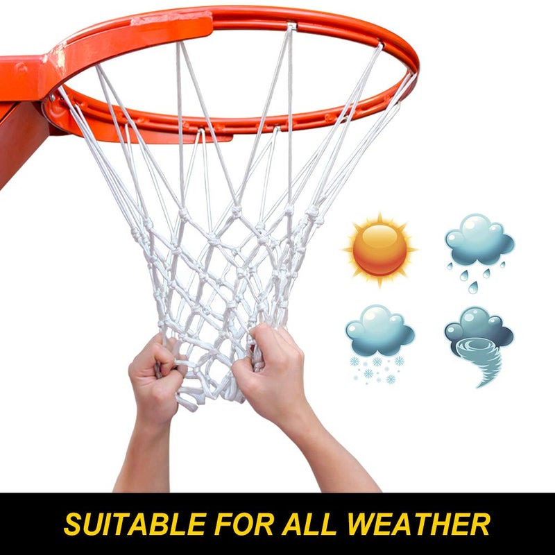 ProSlam Premium Quality Professional Heavy Duty Basketball Net Replacement - All Weather Anti Whip, Fits Standard Indoor or Outdoor Rims(Professional Standard Size, White) - Image 2